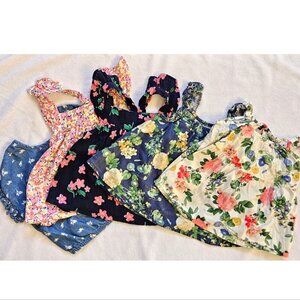 BUNDLE!!! Girls 4T Summer tops in various floral prints (5 items)